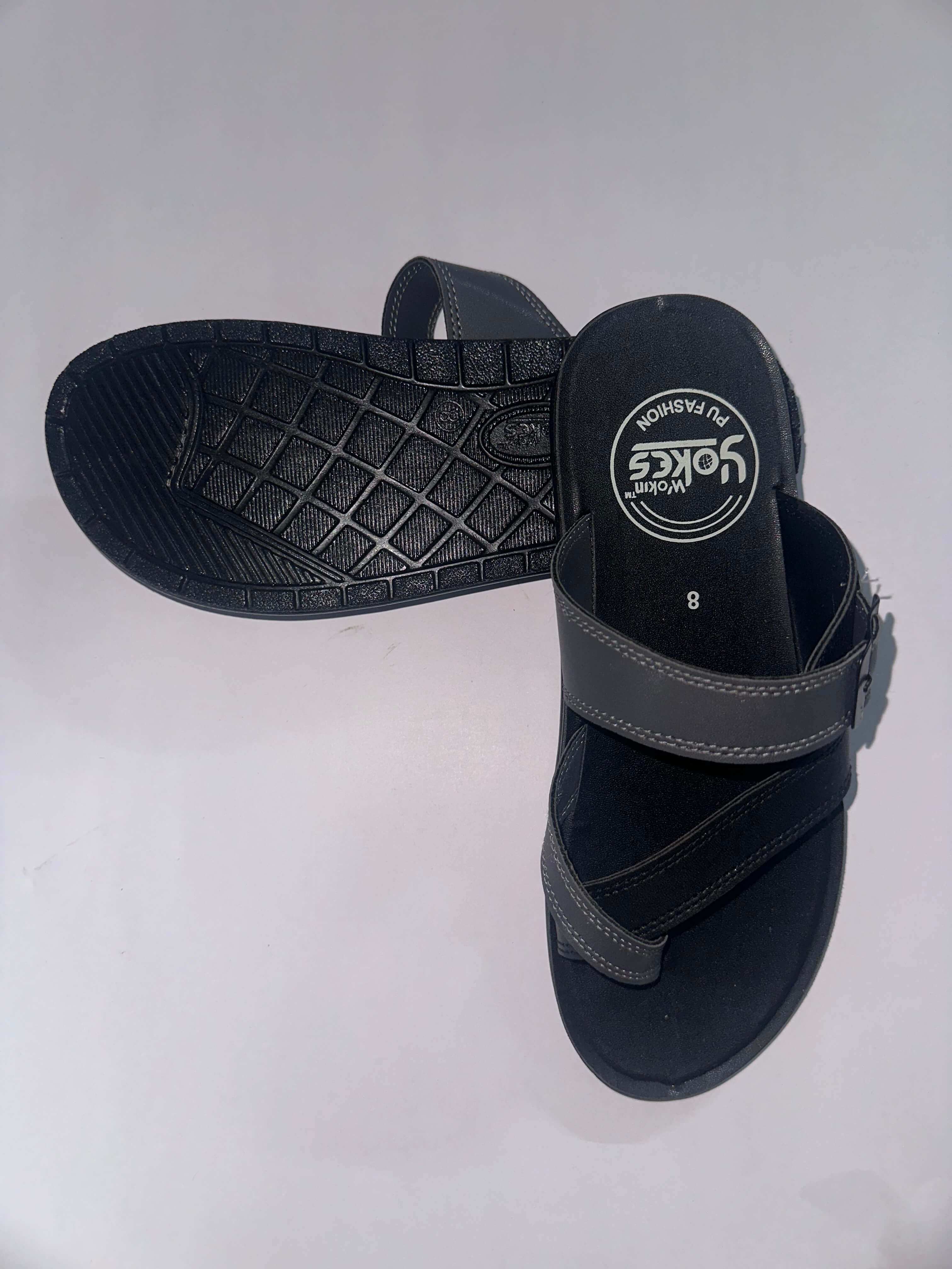 Pu-Flip Flops blk/gry 4001 wokin yokes