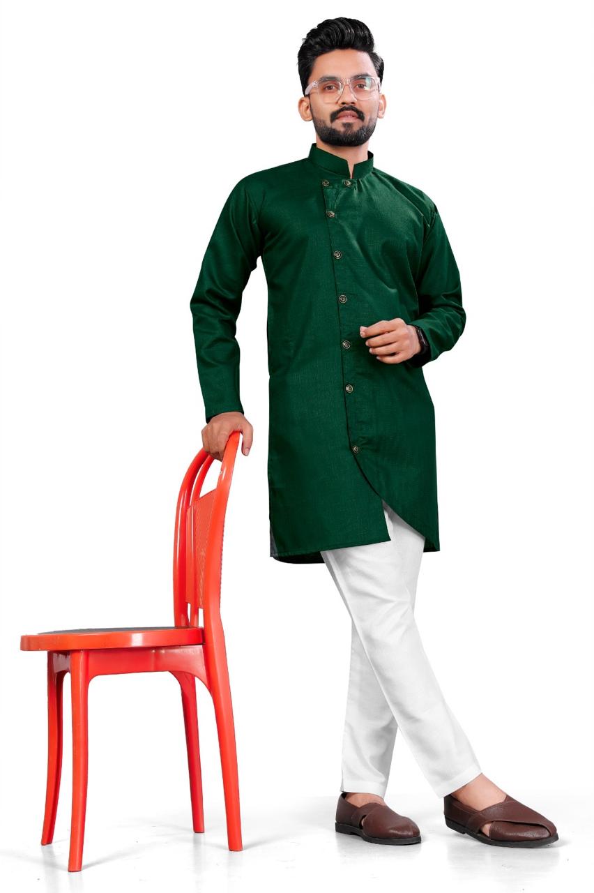Men's Green Indo-western Kurta