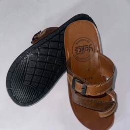 Pu-Flip Flops tan/brn 4001 wokin yokes