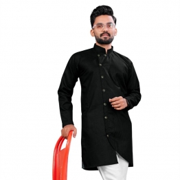 Men's Black Indo-western Kurta