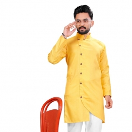 Men's Yellow Indo-western Kurta